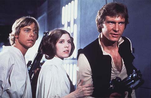 Star Wars: Episode IV - A New Hope (1977), Mark Hamill, Harrison Ford and Carrie Fisher